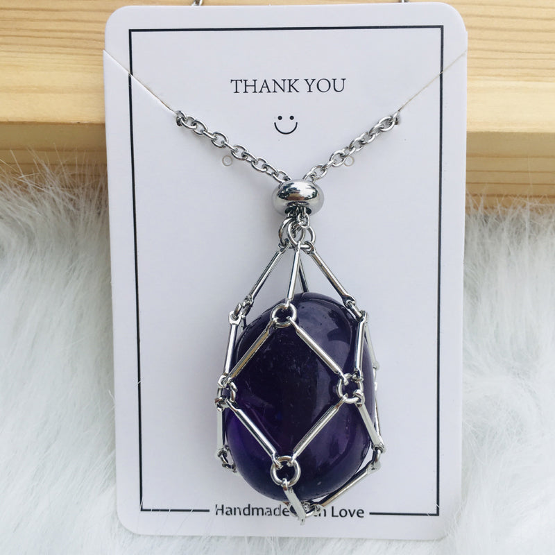 Crystal Stone Holder Necklace-Free (Crystal) gift🎁 included – clothaq